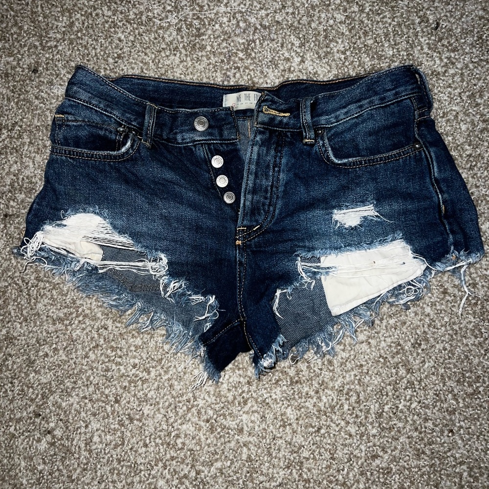 Free People Blue mid/high waisted shorts
